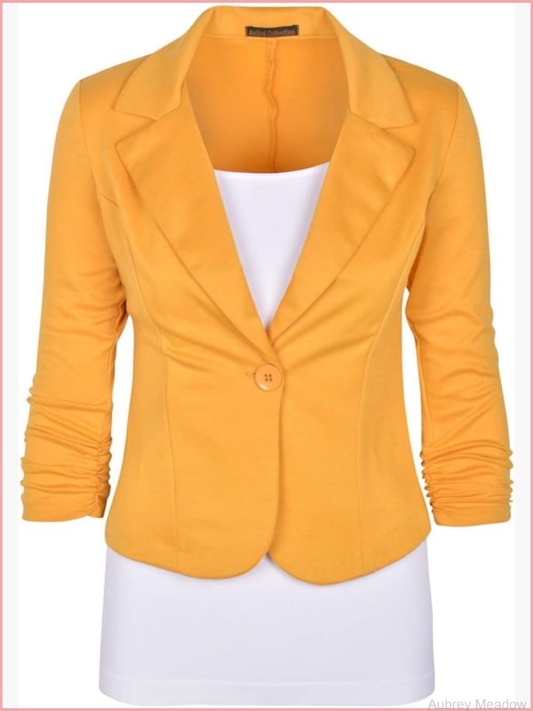 Women's Casual Knit Blazer 3/4 Sleeve Notch Collar Lightweight Stretch Work